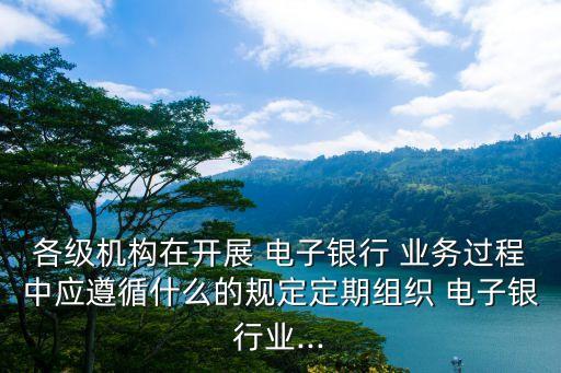 各級(jí)機(jī)構(gòu)在開展 電子銀行 業(yè)務(wù)過程中應(yīng)遵循什么的規(guī)定定期組織 電子銀行業(yè)...