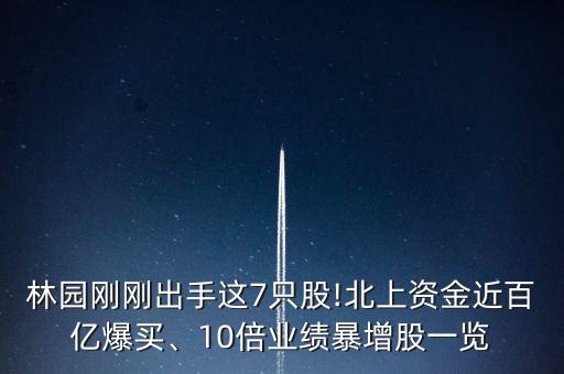 林園剛剛出手這7只股!北上資金近百億爆買、10倍業(yè)績暴增股一覽