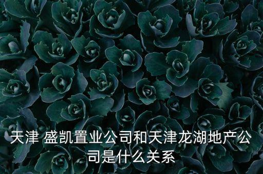 天津 盛凱置業(yè)公司和天津龍湖地產公司是什么關系
