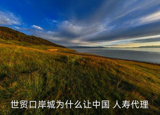 世貿(mào)口岸城為什么讓中國(guó) 人壽代理