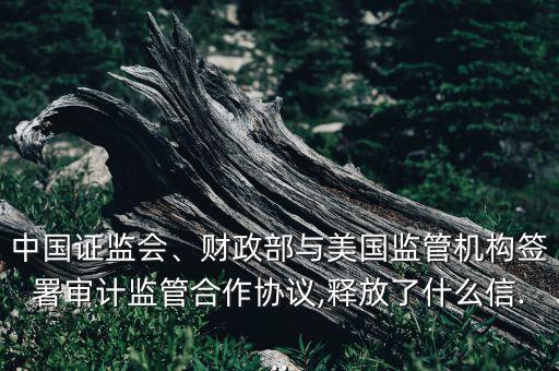中國證監(jiān)會、財政部與美國監(jiān)管機構(gòu)簽署審計監(jiān)管合作協(xié)議,釋放了什么信...