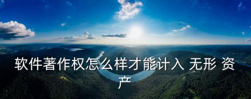 軟件著作權(quán)怎么樣才能計(jì)入 無形 資產(chǎn)