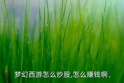  夢幻西游怎么炒股,怎么賺錢啊、