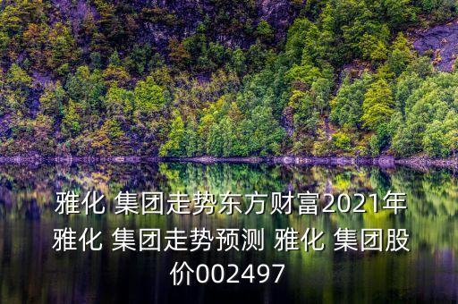  雅化 集團走勢東方財富2021年 雅化 集團走勢預(yù)測 雅化 集團股價002497