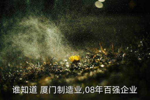 誰(shuí)知道 廈門(mén)制造業(yè),08年百?gòu)?qiáng)企業(yè)