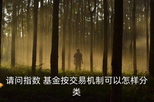 請(qǐng)問(wèn)指數(shù) 基金按交易機(jī)制可以怎樣分類(lèi)