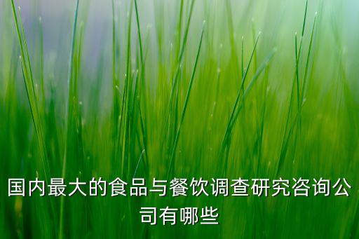 國內最大的食品與餐飲調查研究咨詢公司有哪些