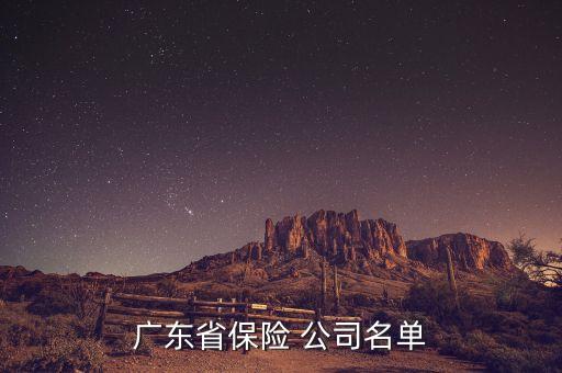廣東省保險 公司名單