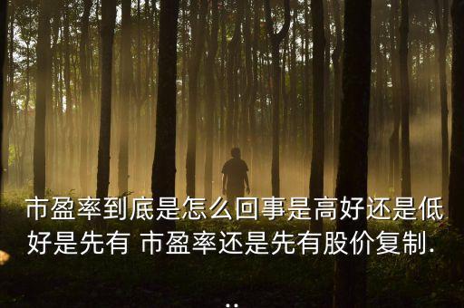  市盈率到底是怎么回事是高好還是低好是先有 市盈率還是先有股價復制...