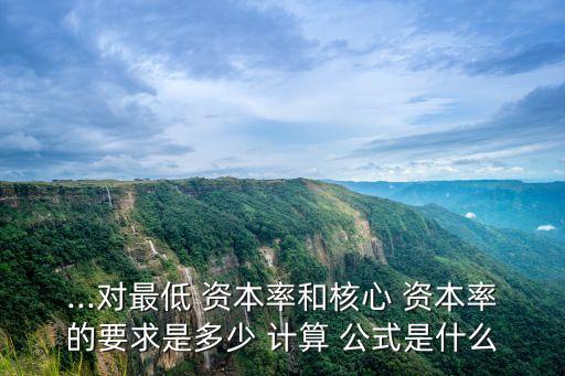 ...對最低 資本率和核心 資本率的要求是多少 計算 公式是什么