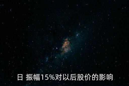 振幅大的股票好不好,振幅達到15好不好