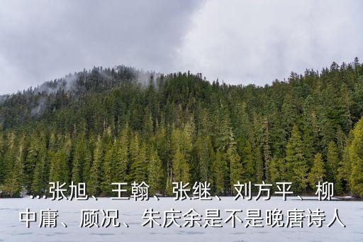 ...張旭、王翰、張繼、劉方平、柳中庸、顧況、朱慶余是不是晚唐詩(shī)人