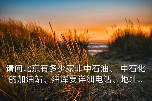 請問北京有多少家非中石油、 中石化的加油站、油庫要詳細(xì)電話、地址...