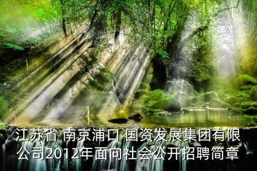 江蘇省 南京浦口 國(guó)資發(fā)展集團(tuán)有限公司2012年面向社會(huì)公開招聘簡(jiǎn)章
