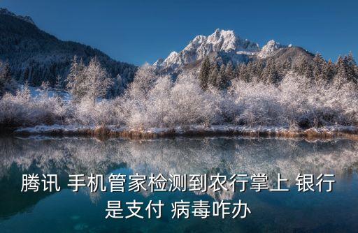 騰訊 手機(jī)管家檢測(cè)到農(nóng)行掌上 銀行是支付 病毒咋辦