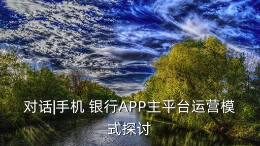 對話|手機(jī) 銀行APP主平臺運(yùn)營模式探討