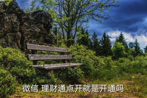 微信 理財通點開就是開通嗎