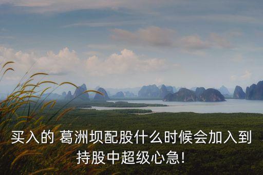 買入的 葛洲壩配股什么時(shí)候會(huì)加入到持股中超級(jí)心急!