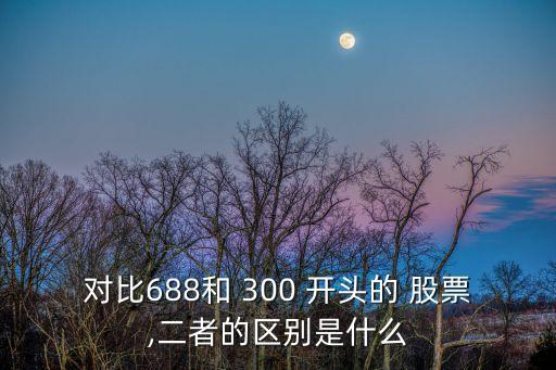 對(duì)比688和 300 開頭的 股票,二者的區(qū)別是什么