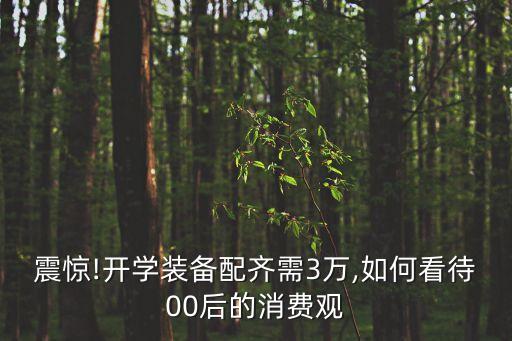 震驚!開學(xué)裝備配齊需3萬,如何看待00后的消費(fèi)觀