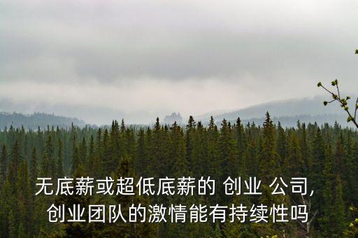 無(wú)底薪或超低底薪的 創(chuàng)業(yè) 公司, 創(chuàng)業(yè)團(tuán)隊(duì)的激情能有持續(xù)性嗎
