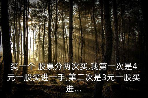 買(mǎi)一個(gè) 股票分兩次買(mǎi),我第一次是4元一股買(mǎi)進(jìn)一手,第二次是3元一股買(mǎi)進(jìn)...