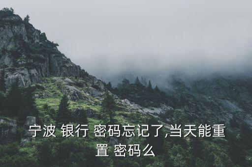  寧波 銀行 密碼忘記了,當天能重置 密碼么