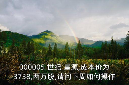 000005 世紀(jì) 星源,成本價(jià)為3738,兩萬股,請問下周如何操作