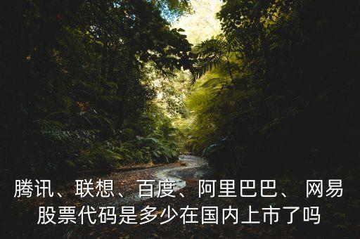 騰訊、聯(lián)想、百度、阿里巴巴、 網(wǎng)易股票代碼是多少在國內(nèi)上市了嗎