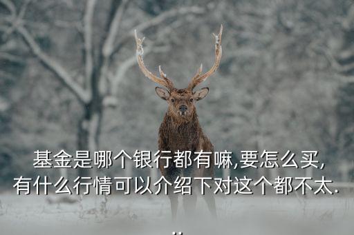  基金是哪個(gè)銀行都有嘛,要怎么買(mǎi),有什么行情可以介紹下對(duì)這個(gè)都不太...