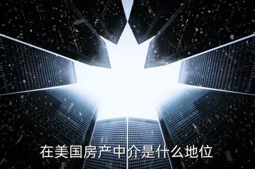 在美國房產中介是什么地位