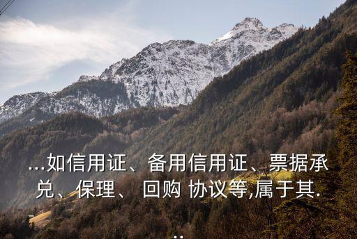 ...如信用證、備用信用證、票據(jù)承兌、保理、 回購 協(xié)議等,屬于其...