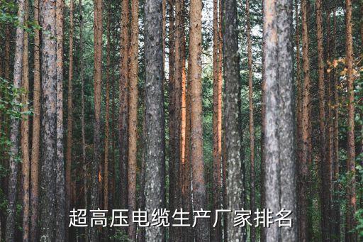超高壓電纜生產(chǎn)廠家排名