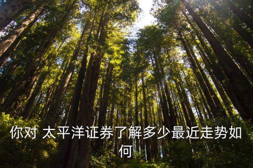 你對 太平洋證券了解多少最近走勢如何