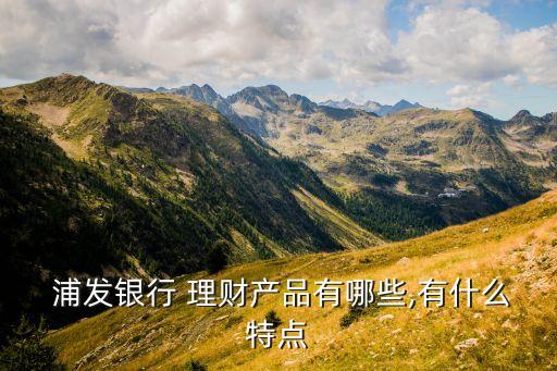  浦發(fā)銀行 理財產品有哪些,有什么特點