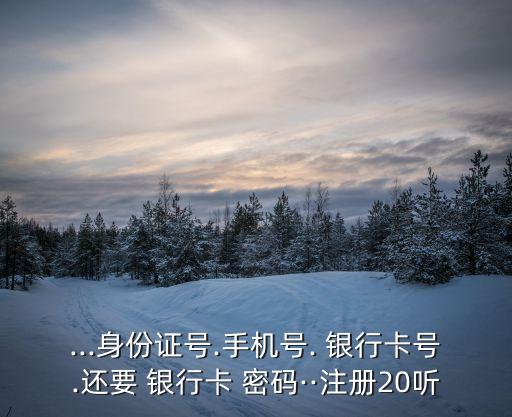 ...身份證號.手機(jī)號. 銀行卡號.還要 銀行卡 密碼··注冊20聽
