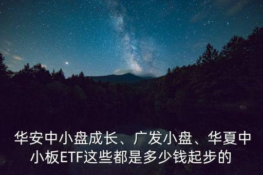  華安中小盤成長(zhǎng)、廣發(fā)小盤、華夏中小板ETF這些都是多少錢起步的
