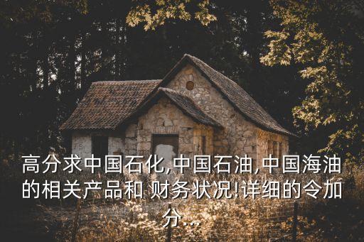 高分求中國石化,中國石油,中國海油的相關產(chǎn)品和 財務狀況!詳細的令加分...