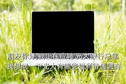 朋友你好,我正在應(yīng)聘 光大銀行總部,我想問(wèn)一下光大有哪些福利待遇呢有...