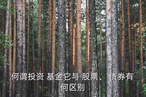 何謂投資 基金它與 股票、 債券有何區(qū)別