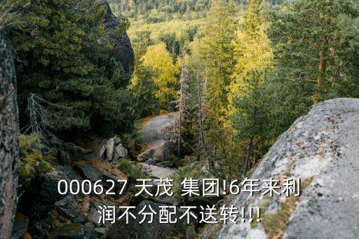 000627 天茂 集團(tuán)!6年來(lái)利潤(rùn)不分配不送轉(zhuǎn)!!!