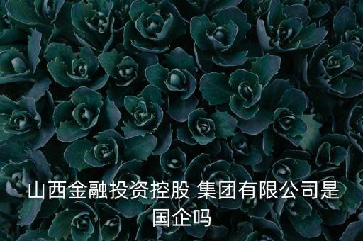  山西金融投資控股 集團(tuán)有限公司是國(guó)企嗎