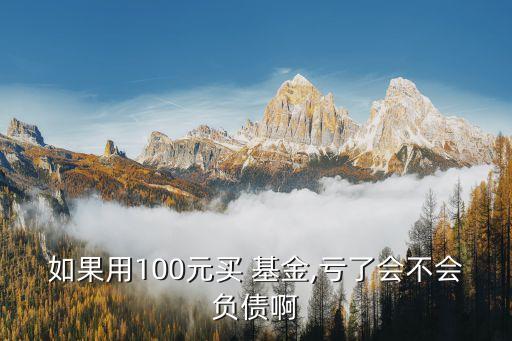 如果用100元買(mǎi) 基金,虧了會(huì)不會(huì)負(fù)債啊
