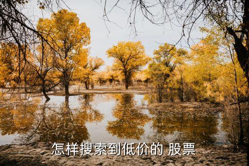 怎樣搜索到低價的 股票