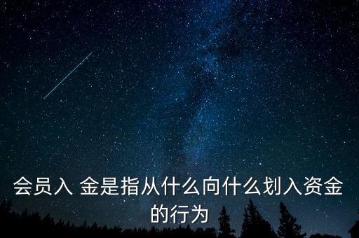 會員入 金是指從什么向什么劃入資金的行為