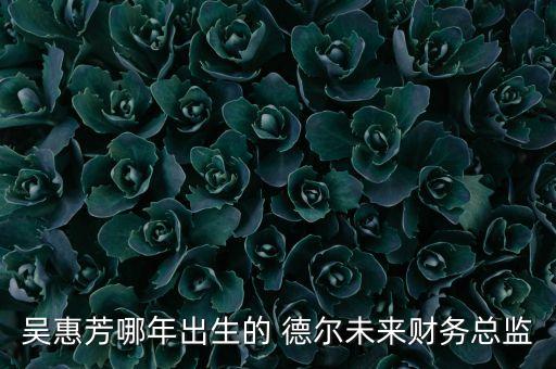 吳惠芳哪年出生的 德爾未來財務(wù)總監(jiān)