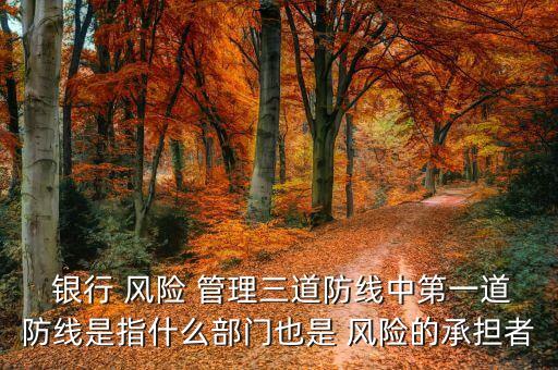  銀行 風(fēng)險(xiǎn) 管理三道防線中第一道防線是指什么部門也是 風(fēng)險(xiǎn)的承擔(dān)者