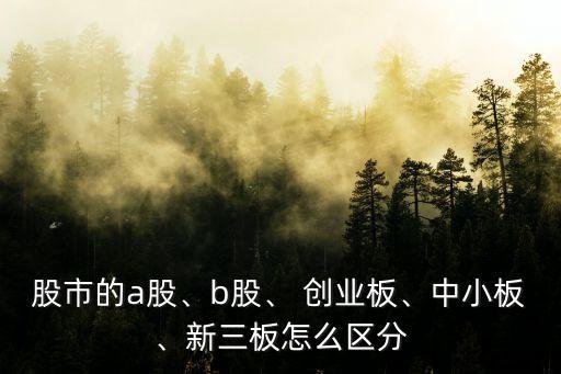 股市的a股、b股、 創(chuàng)業(yè)板、中小板、新三板怎么區(qū)分