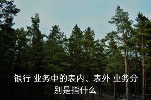  銀行 業(yè)務(wù)中的表內(nèi)、表外 業(yè)務(wù)分別是指什么