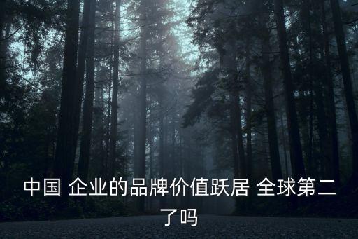 中國(guó) 企業(yè)的品牌價(jià)值躍居 全球第二了嗎